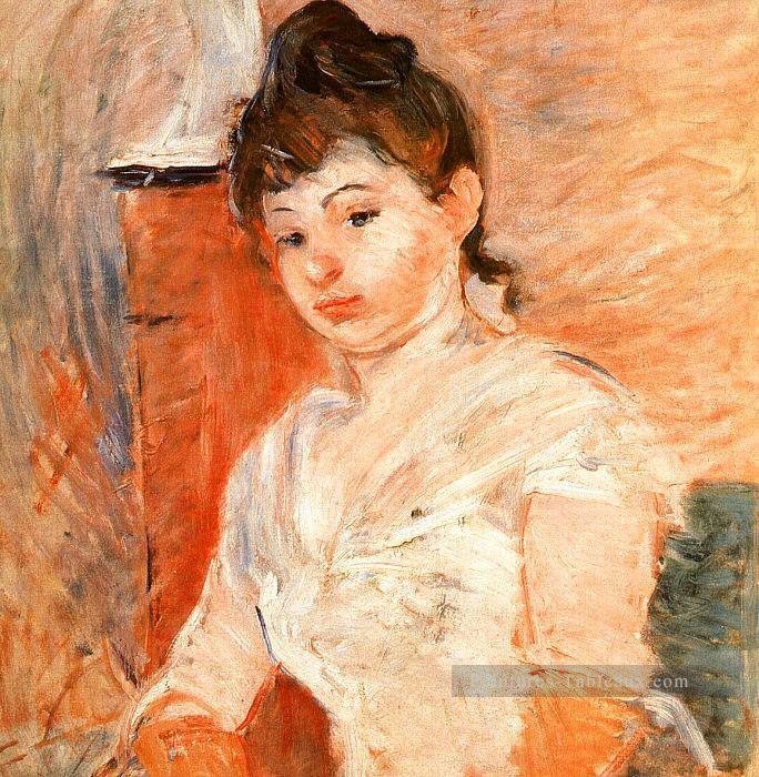 Jeune fille en blanc Berthe Morisot Peintures à l'huile
